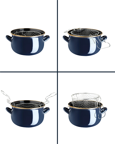 Эмалированная металлическая кастрюля Bonneville с крышкой 3,5 л. - темно-синий