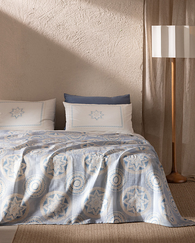 Комплект постельного белья двуспальный Orva с покрывалом 240x260 см - хлопок