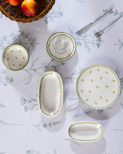 Столовый сервиз Camille из 26 шт. - белый / зеленый