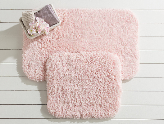 Набор ковриков для ванной Sheep из 2 шт., 50x80+45x50 см. - розовый