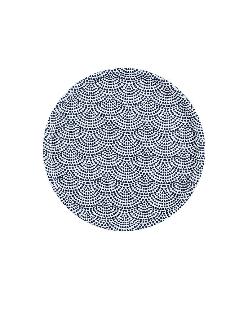 Поднос круглый Rêve Bleu Baisse 36,5 см. - белый / синий