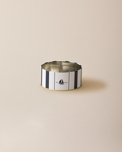 Круглая коробка Joly 13x13x6 см. - белая / синяя