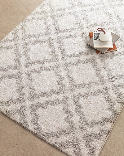 Ковер Larmes 200x300 см. - белый / серый