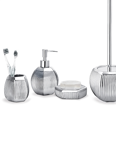 Набор для ванной комнаты Bonar из 4 шт. - серебристый