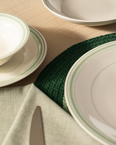 Столовый сервиз Moulin из 24 шт. - белый / зеленый