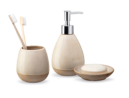 Набор для ванной комнаты Belda из 3 шт. - бежевый / коричневый