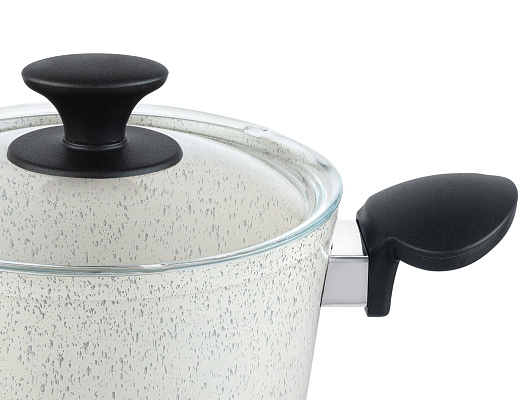 Комплект алюминиевой посуды Gordes 18см, 22см, 26см, 26см - кремовый. 7 предметов: 3 кастрюли, 3 крышки и 1 сковорода