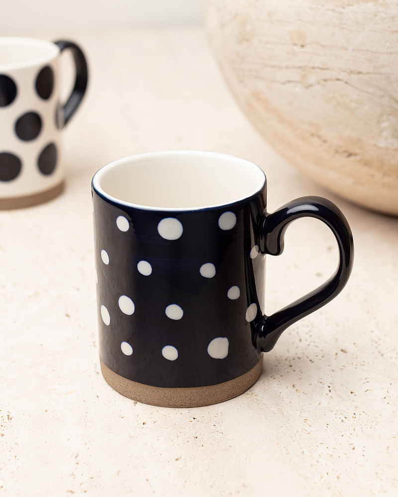 Кружка Liyana 7,5x11x10 см., 400 мл. - белая / темно-синяя