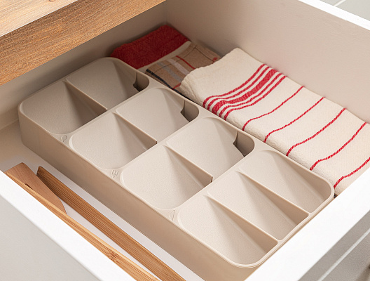 Органайзер для кухонного ящика Grand 16,5x38,5x5,2 см. - светло-бежевый