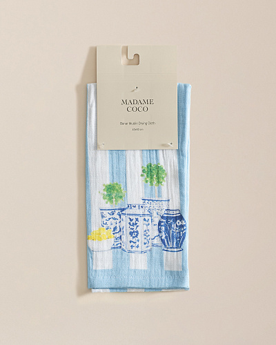 Полотенце кухонное Bonar 40x60 см. - белое / голубое