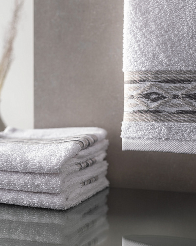 Набор полотенце для рук Daine из 4 шт., 30x45 см. - белый / серый