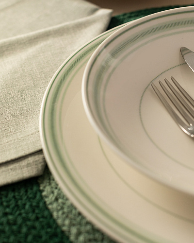 Столовый сервиз Moulin из 24 шт. - белый / зеленый