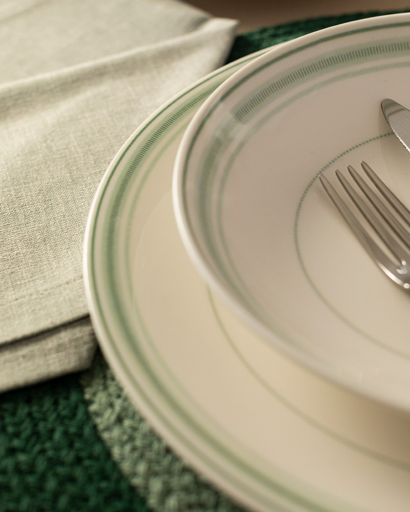 Столовый сервиз Moulin из 24 шт. - белый / зеленый