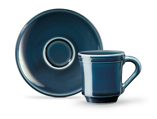 Набор чашек и блюдец Beaute из 4 шт., 100 мл. - индиго