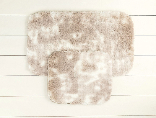 Комплект из 2 ковриков для ванной Damien: 50x80см и 45x50см - белый/бежевый