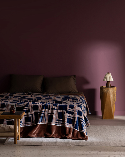 Покрывало односпальное Breville 150x220 см. - коричневое / синее