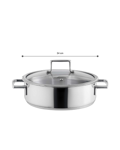 Кастрюля Elena с крышкой 24x7,5 см. - нержавеющая сталь