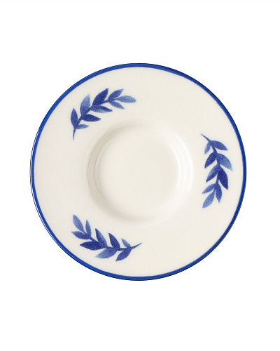 Набор фарфоровых чайных блюдец Luxe Feuille из 6 шт., 13x13 см - синий