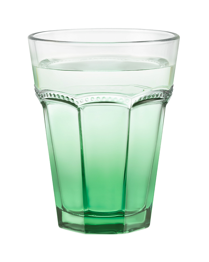 Набор стеклянных стаканов для напитков Perline - зеленый из 4 шт., 250мл