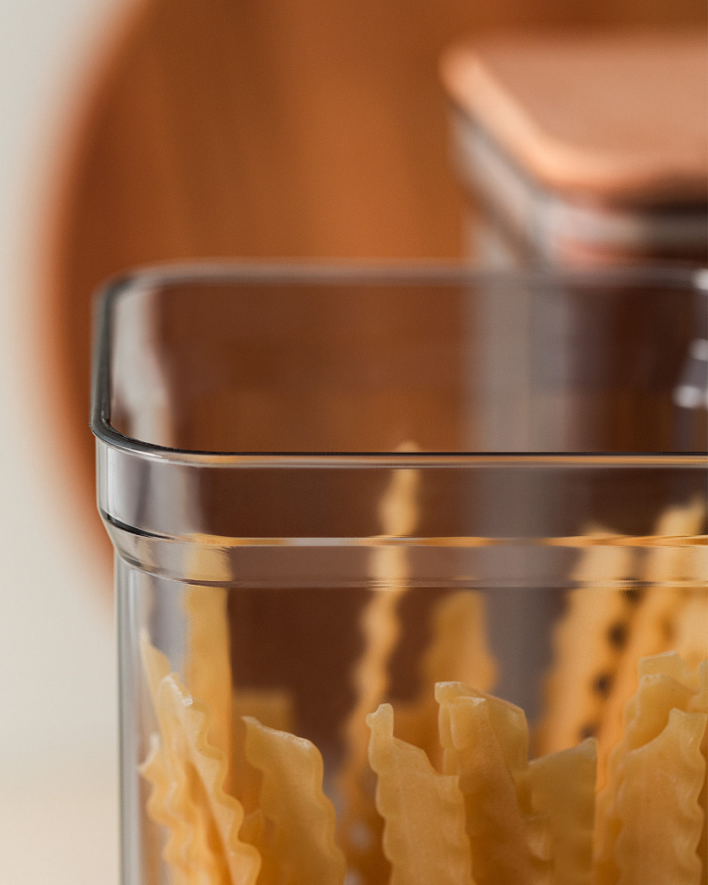 Контейнер Kaviera, с деревянной крышкой, 2100 мл, из 2 шт - серый