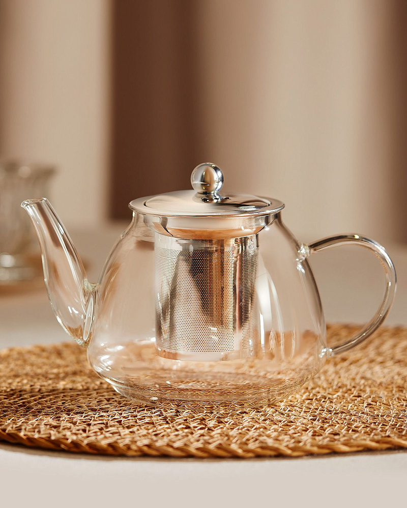 Чайник из боросиликатного стекла Helmond с сетчатым ситом, 950мл