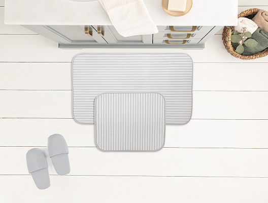 Набор коврик для ванной Mathilda из 2 шт., 50x80 - 45x50 см. - светло-серый