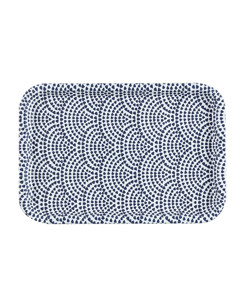 Прямоугольный поднос Rêve Bleu Baisse 31x21x2 см. - белый / синий