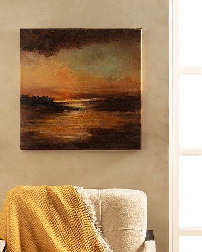 Картина Giselle 60x60 см. - коричневая / оранжевая