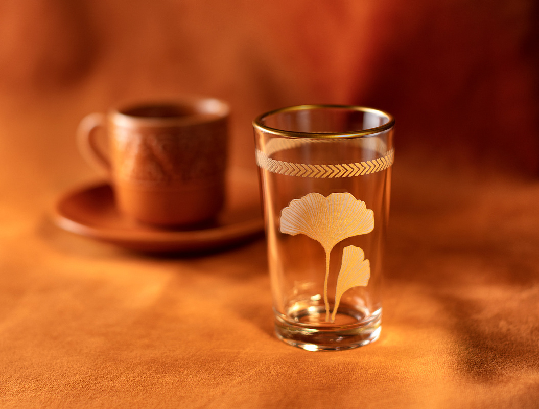 Набор стаканов Chapelle Lovely Ginkgo Leaves из 4 шт., 8x5x4 см