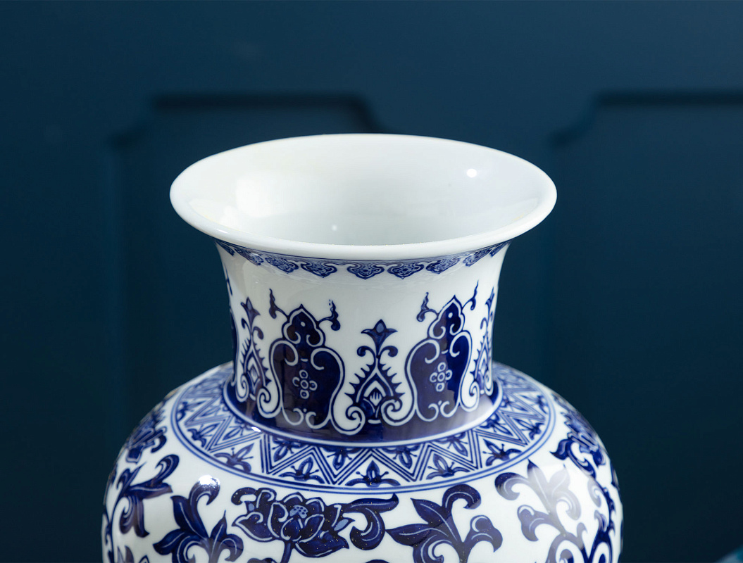 Ваза Drancy Bleu Blanc 20x20x30 см, фарфор