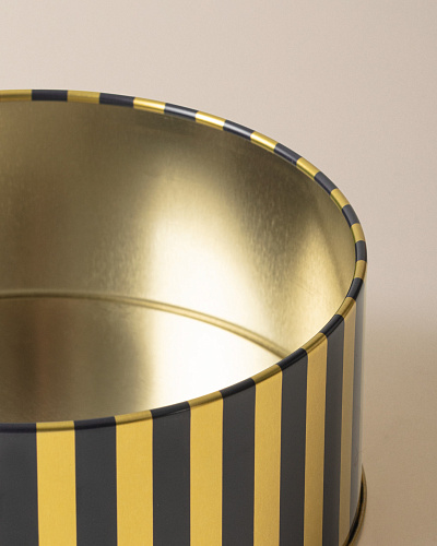 Круглая металлическая коробка Billie 13,3x13,3x6 см. - синяя