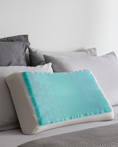 Подушка Moonlit Visco Lux с охлаждающим эффектом 60x40x14 см. - вискоэластик