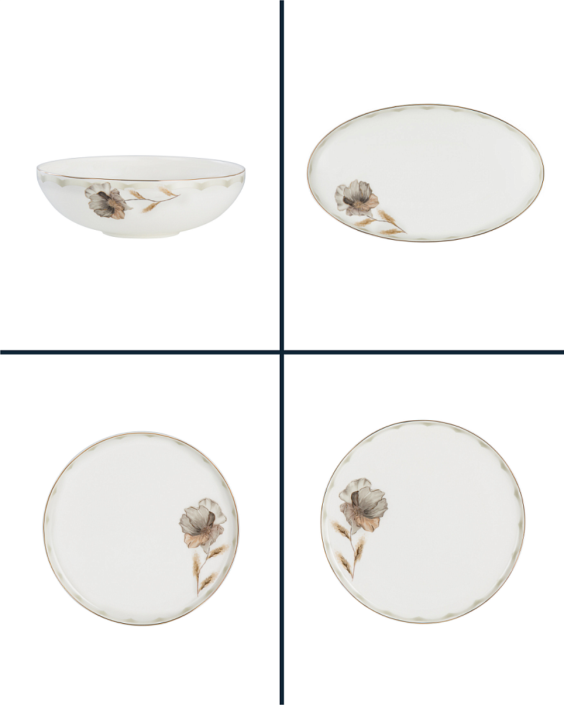 Столовый сервиз Leda из 56 предметов, - фарфор