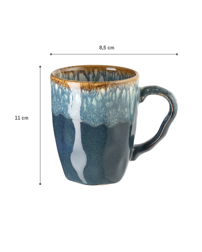 Кружка Belford 400 мл., 8.5x8.5x11 см. - индиго