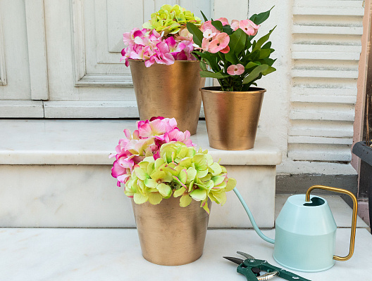 Кашпо Dior 21x21x19 см. - золотистый