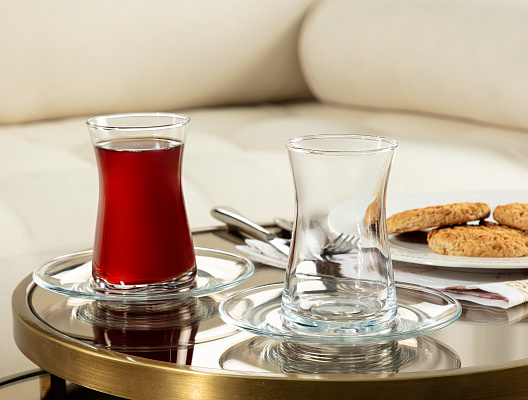 Набор стеклянных чашек и блюдец Gemma из 6 шт., 170 мл