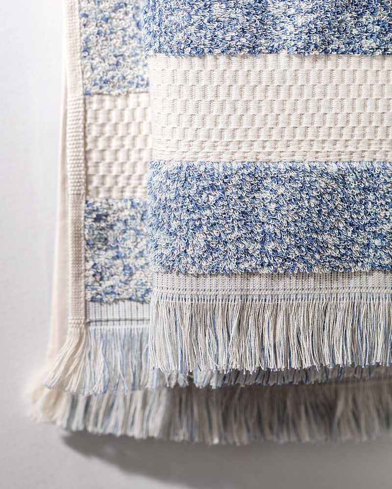 Полотенце для лица Brest Dyed 50x85 см. - экрю / голубое