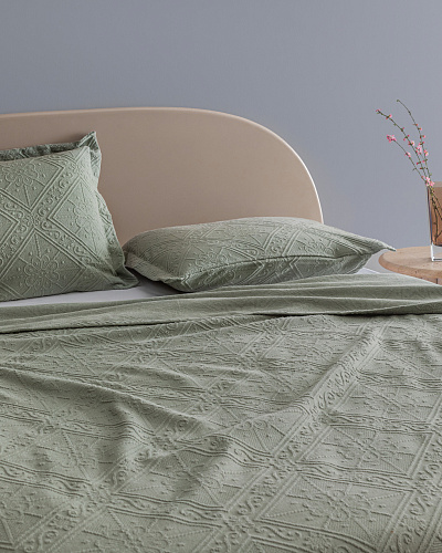 Комплект покрывало + 2 наволочки Marjolaina 230x260 см, хлопок