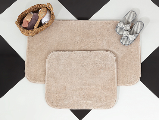Набор ковриков для ванной Carol из 2 шт., 60x100-50x60 см. - бежевый