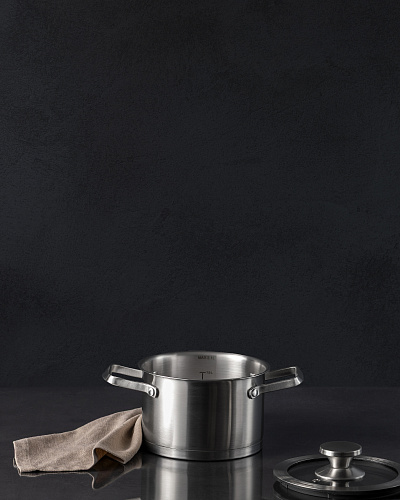 Кастрюля Raye с крышкой 16x10,5 см. - нержавеющая сталь