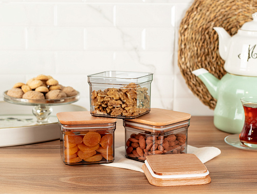 Набор контейнеров для хранения Kaviera с крышками 500 мл, пластик