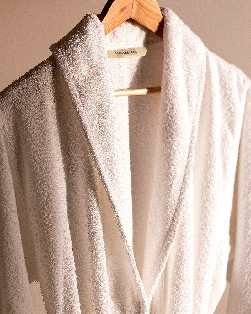 Женский хлопковый халат Belda белый S-M