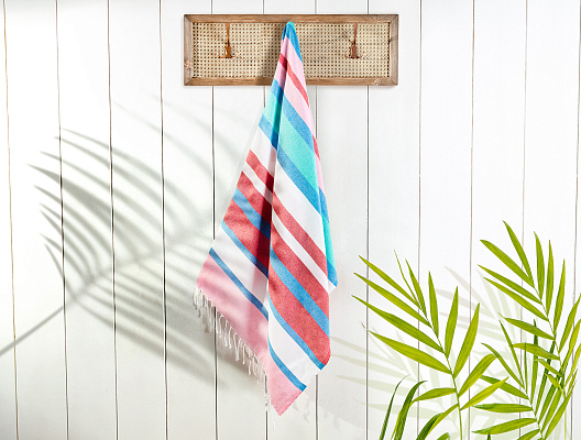 Полотенце Tilda Peshtemal 90x160 см. - синее / красное