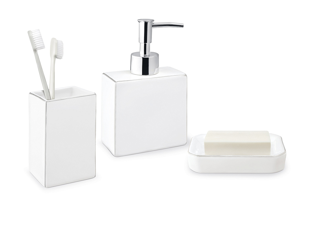 Набор для ванной комнаты Charlita из 3 шт. - белый / серебристый