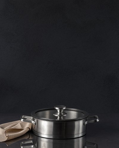 Кастрюля Raye с крышкой 24x7,5 см. - нержавеющая сталь