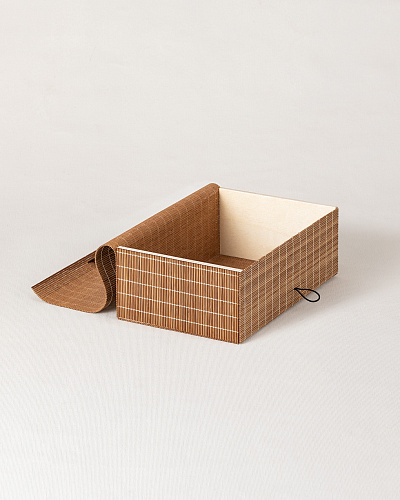 Шкатулка бамбуковая Simone 22 см. - бежевая