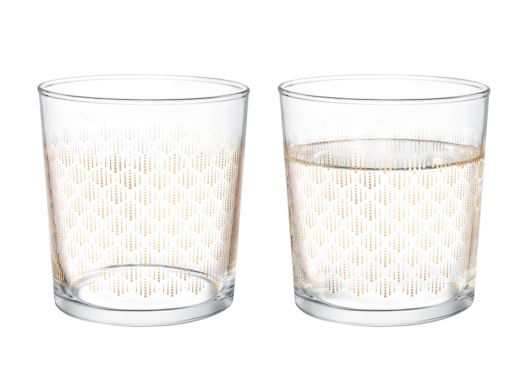 Набор стеклянных стаканов для напитков Pierretta-Golden из 4 шт., 510мл.