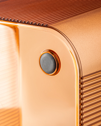 Хлебница с деревянной крышкой Eolya, 21.5x36.6x15.2 см - янтарная