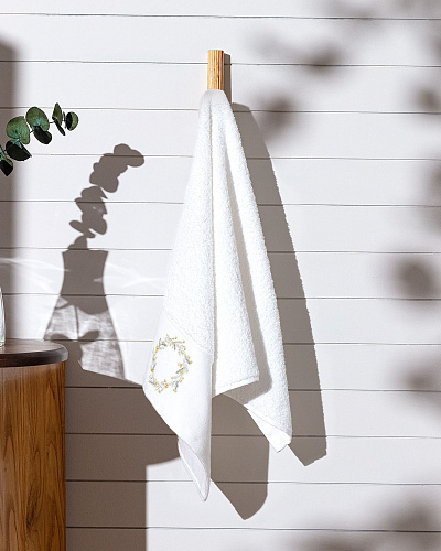 Полотенце для лица Eze 50х76 см - белое / желтое