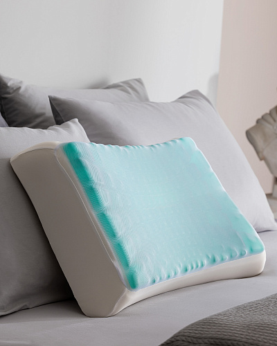 Подушка Moonlit Visco Lux с охлаждающим эффектом 60x40x14 см. - вискоэластик